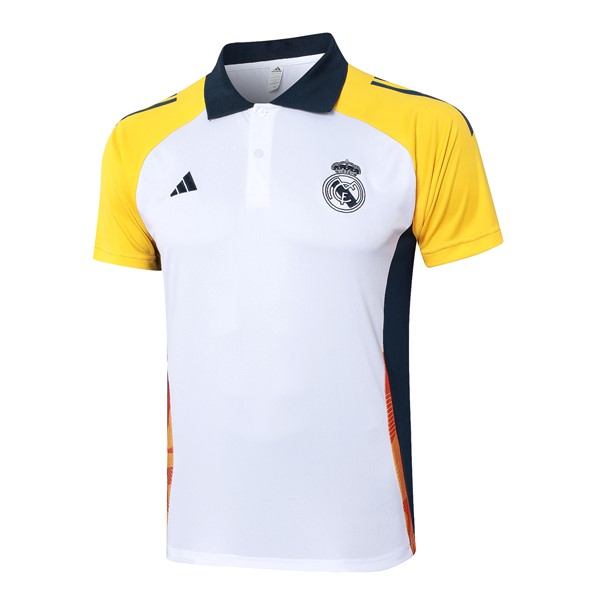 Polo Real Madrid 2024/25 Blanco Amarillo 2